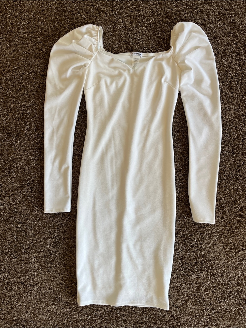 Fashion Nova puff long sleeve bodycon dress